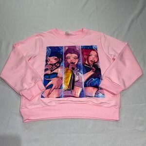 Digiprint Apparel Kids Pink Anime Graphic Sweatshirt Pullover Size 130 US Med
